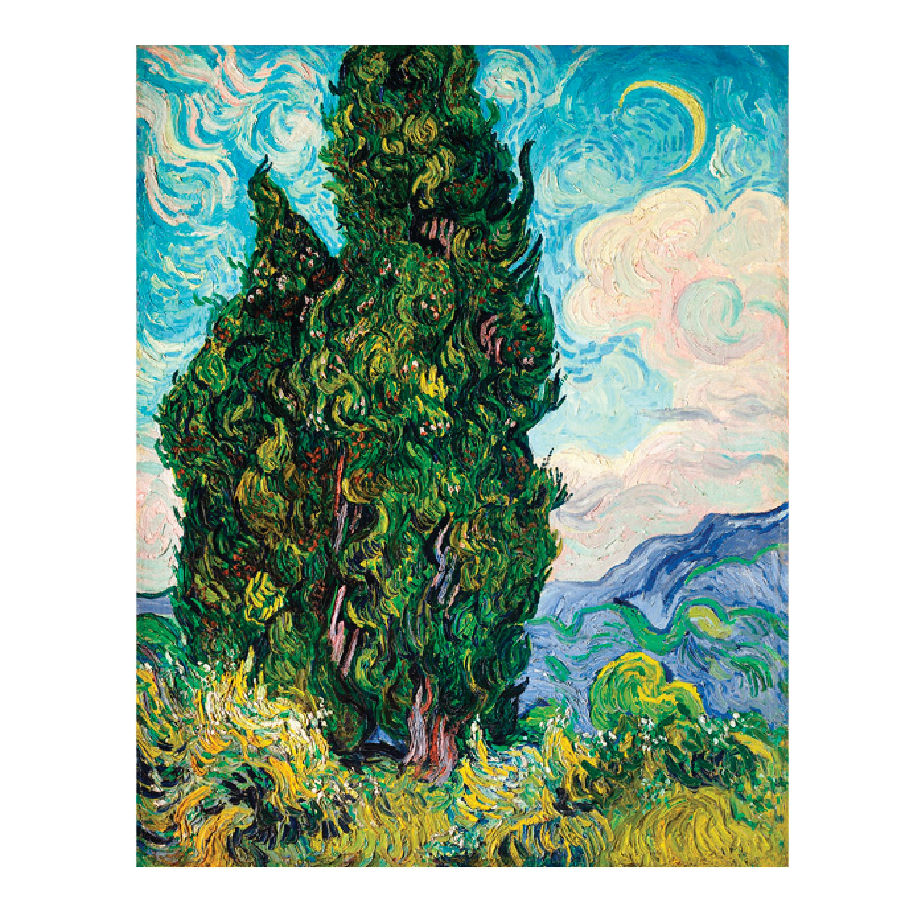Loopy Impressions Van Gogh's Cypresses with Crescent